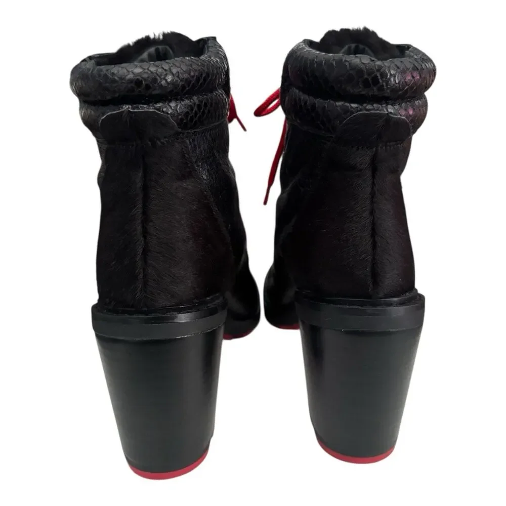 Aldo Meghan Women’s Size 9 Ankle Stacked Heel‎ Booties Black Leather